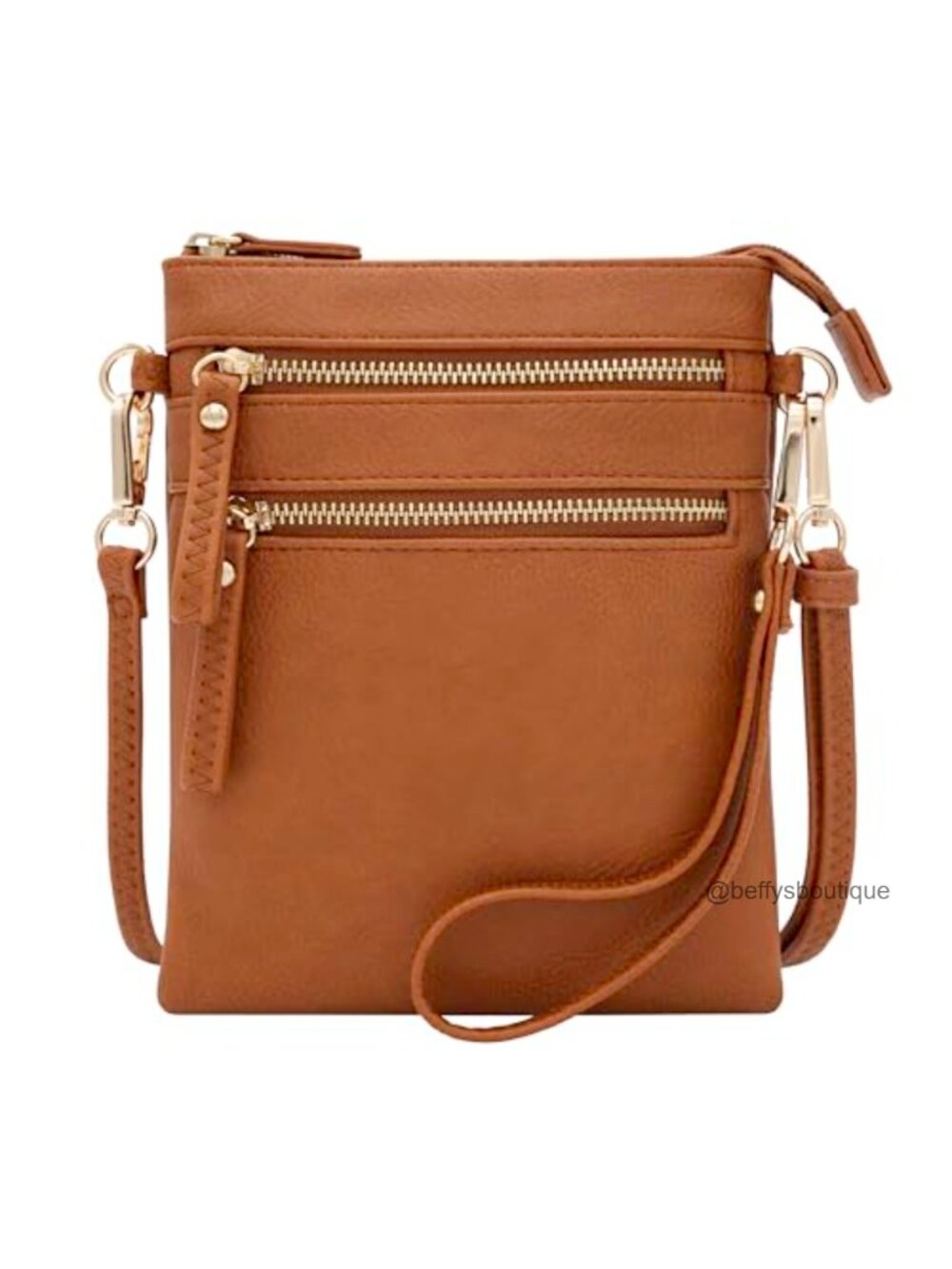 Women's Small Crossbody Bag Multi Zip Pockets Detachable Wristlet Lightweight